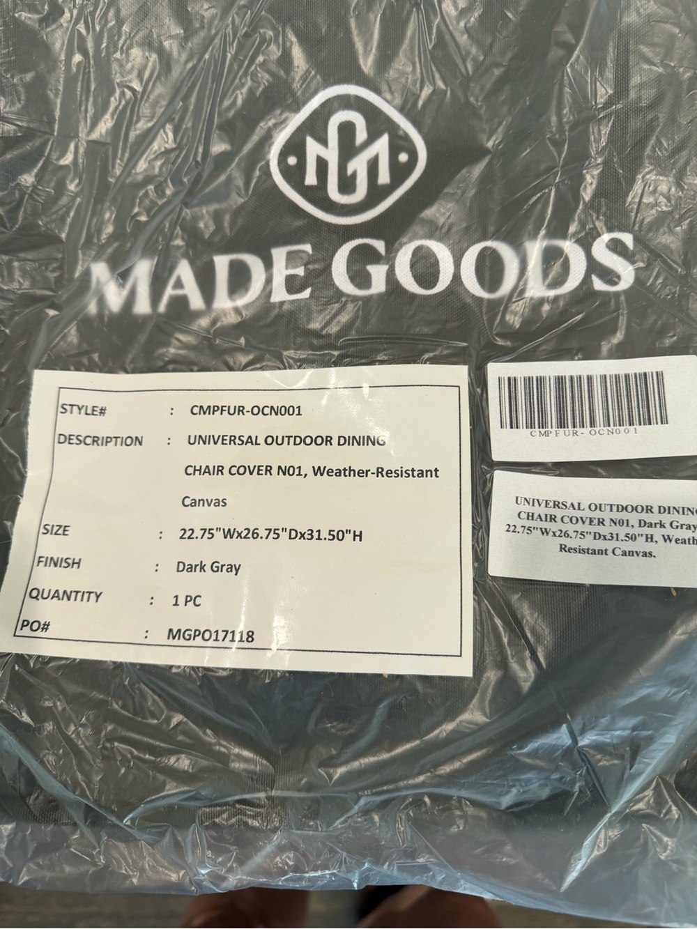 “HOME GOODS” Universal Outdoor Dining Chair Cover